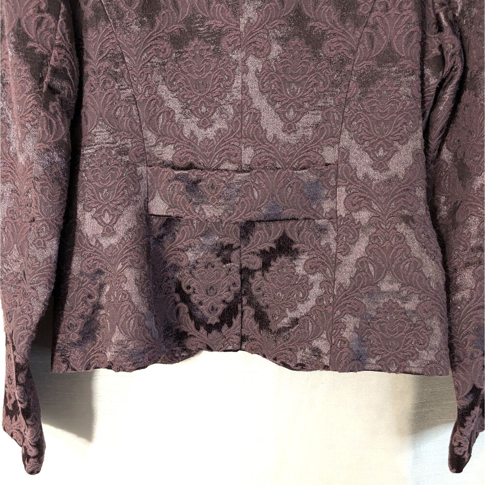 Apostrophe Women's Size 4 Brocade Satin Blazer Purple Whimsygoth Day to Evening - Picture 15 of 16